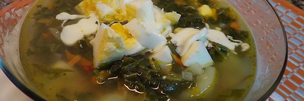 Борщ с капустой и щавелем