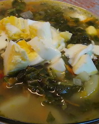 Борщ с капустой и щавелем