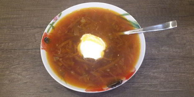 борщ с маринованной свеклой