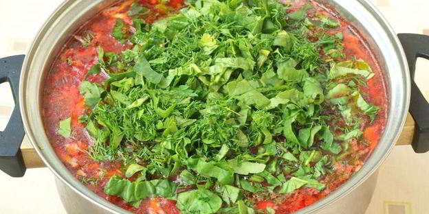 борщ со шпинатом