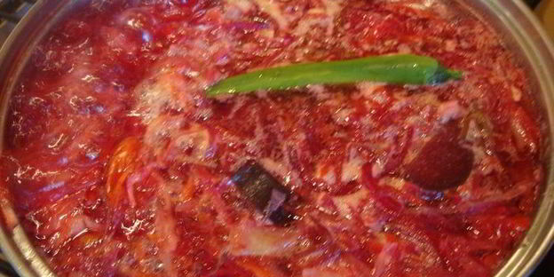 любимый борщ с баклажанами