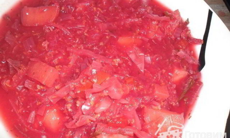 Рецепт постного борща с пшеном без масла