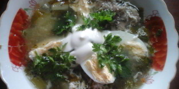 зеленый борщ по-деревенски