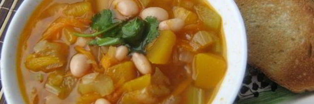 Фасолевый суп на курином бульоне