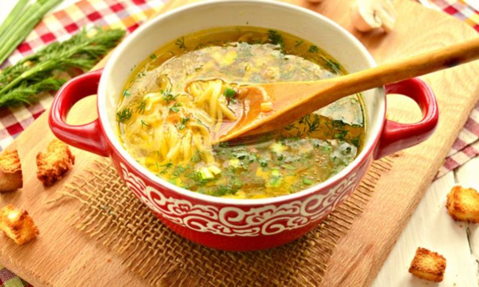 Рецепт грибного супа-лапши на курином бульоне
