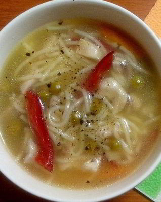 Куриный суп на овощном бульоне