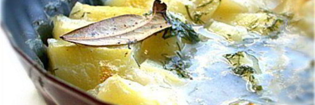 Печеный картофель в бульоне