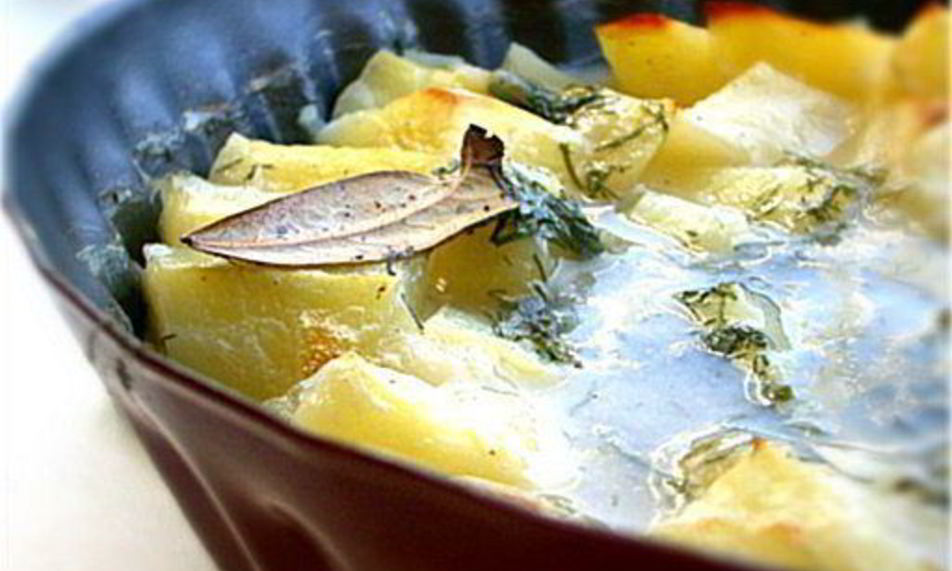 Рецепт печеного картофеля в бульоне