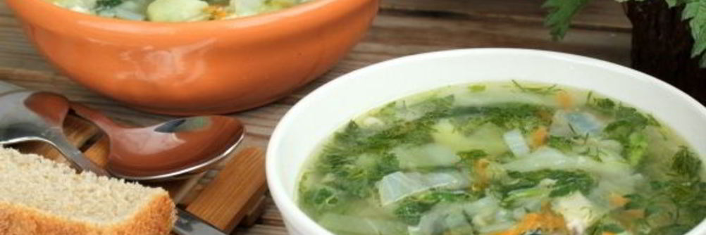 Суп с крапивой на курином бульоне