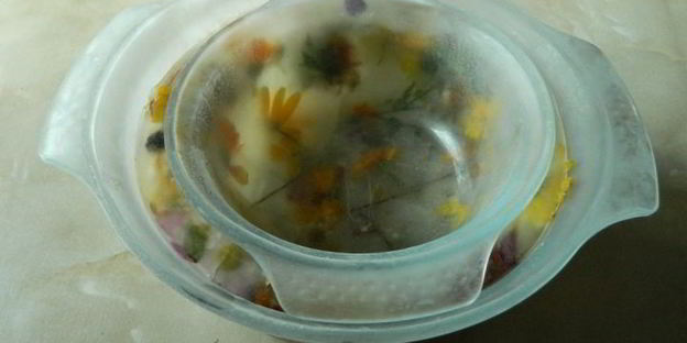 арбузный гаспачо в ледяной тарелке