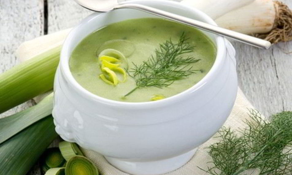 Рецепт белого гаспачо с пореем