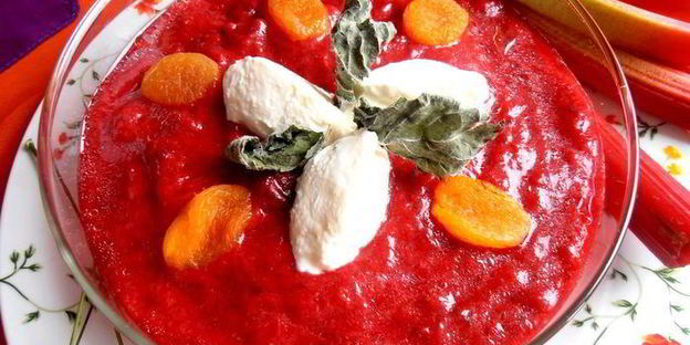 гаспачо из ревеня и вишни