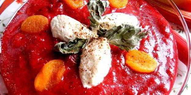 гаспачо из ревеня и вишни