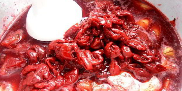 гаспачо из ревеня и вишни