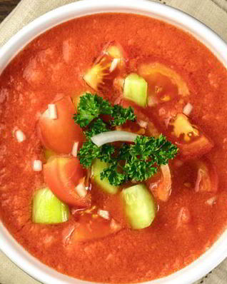 Гаспачо с газированной водой