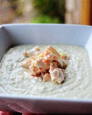 Гаспачо с крабовым салатом