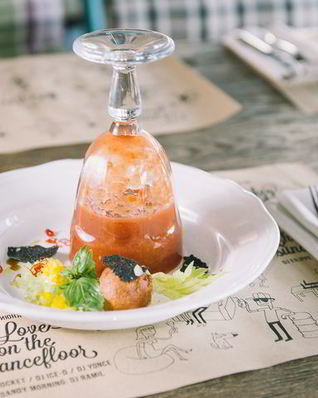 Гаспачо с сорбетом из томатов