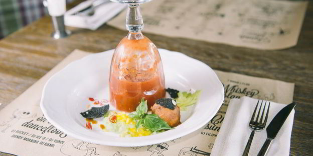 гаспачо с сорбетом из томатов