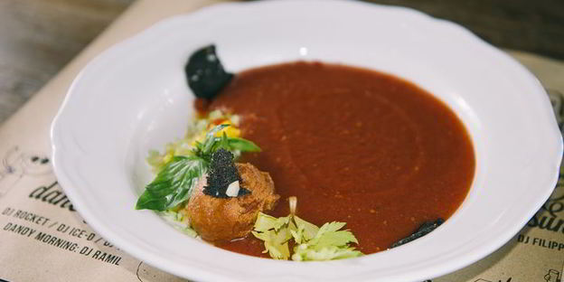 гаспачо с сорбетом из томатов