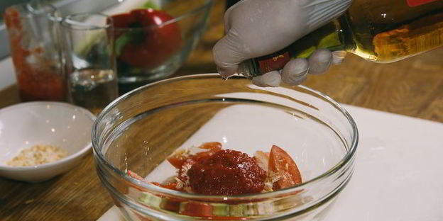 гаспачо с сорбетом из томатов