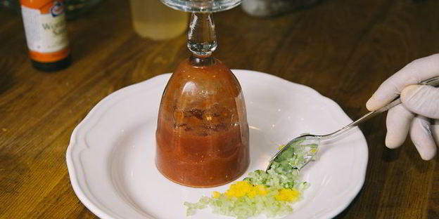 гаспачо с сорбетом из томатов