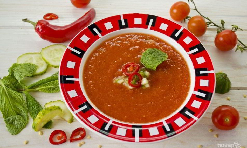 Рецепт супа гаспачо иза помидорова