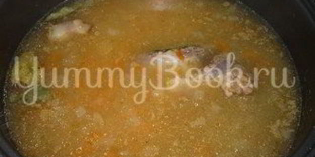 гороховый суп с копченостями из мультиварки