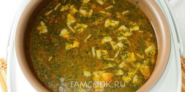 гороховый суп с копченостями в мультиварке