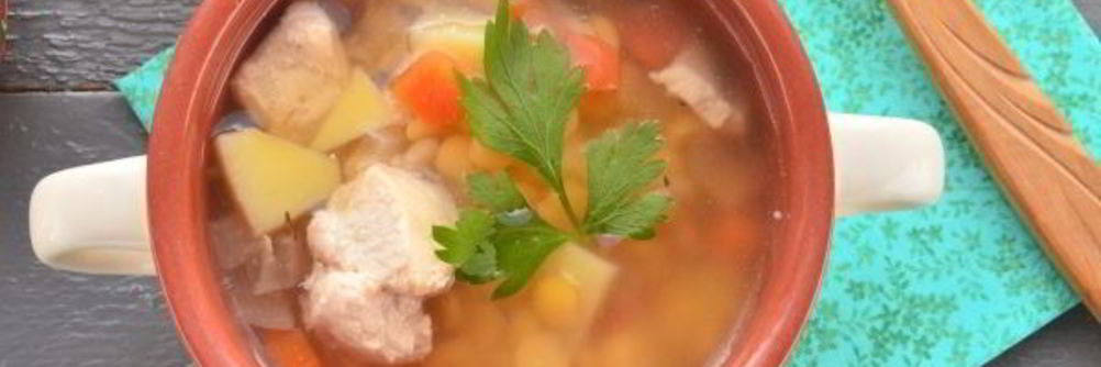 Гороховый суп с курицей в мультиварке