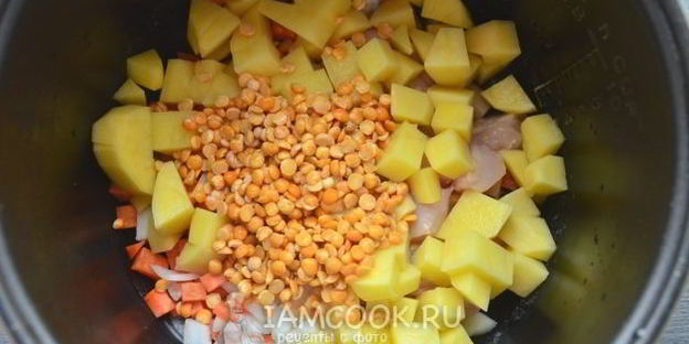 гороховый суп с курицей в мультиварке