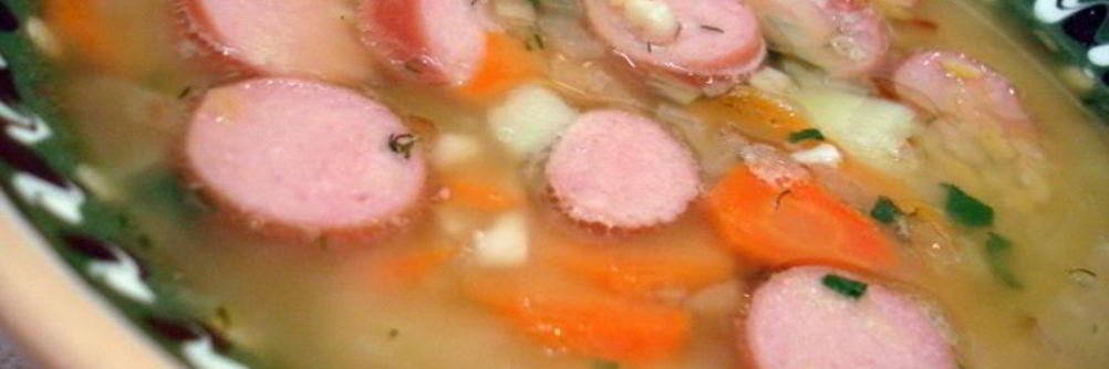 Гороховый суп с сосиской