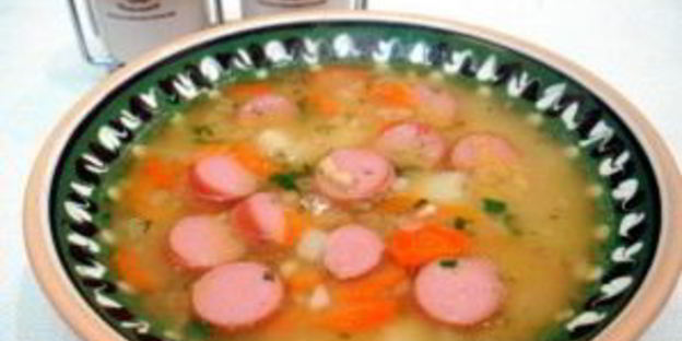 гороховый суп с сосиской