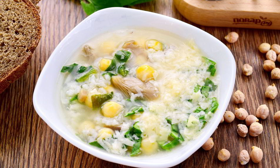 Рецепт супа из шпината и бараньего гороха