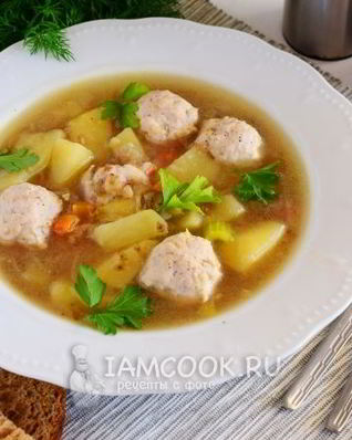 Гречневый суп с фрикадельками
