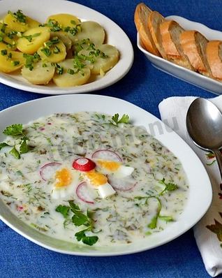 Холодник из щавеля на кефире