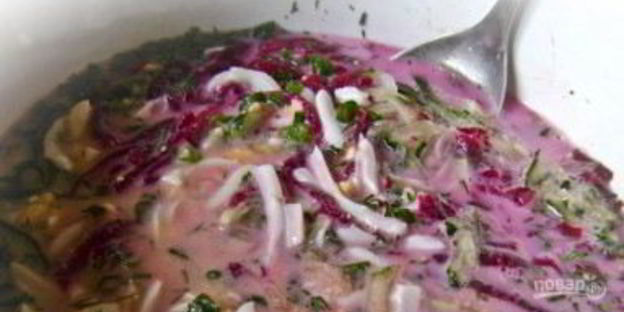 холодник на кефире со свеклой