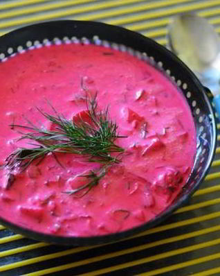 Холодник со свеклой на кефире