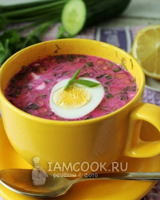 Холодник со свеклой на кипяченой воде