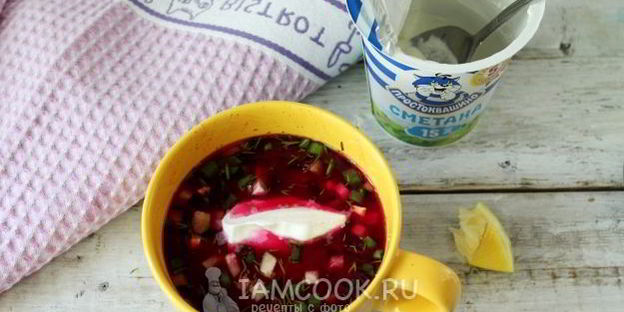 холодник со свеклой на кипяченой воде