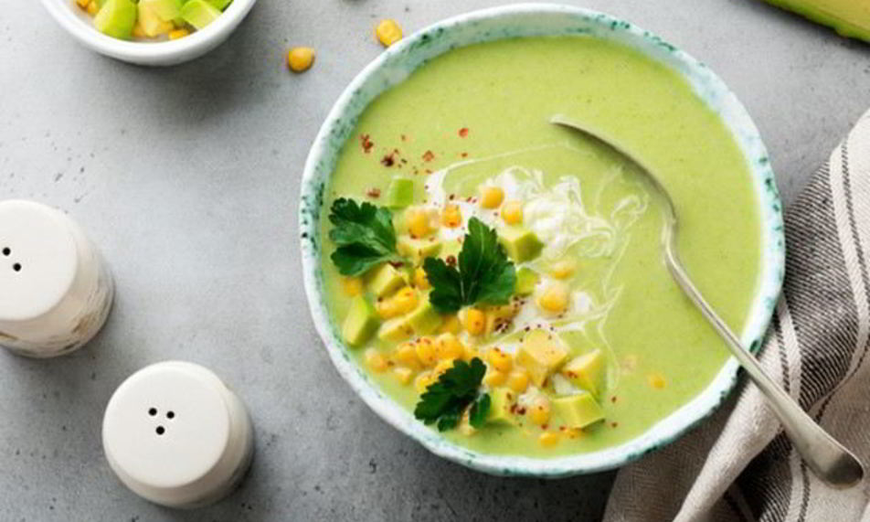 Рецепт холодного крема-супа из авокадо с кукурузой
