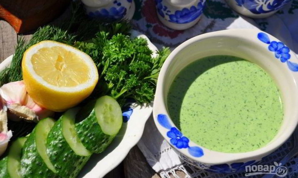 Рецепт холодного огуречного супа на йогурте