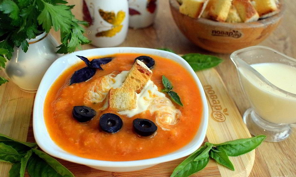 Рецепт холодного супа из кабачковой икры