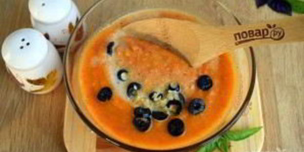 холодный суп из кабачковой икры