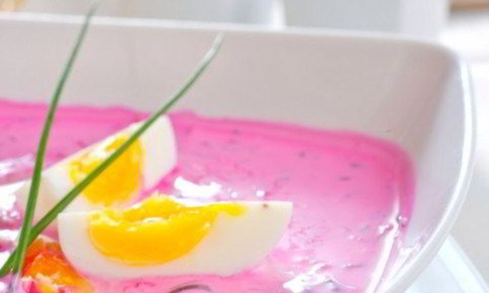 Рецепт холодного супа из свеклы с огурцами, щавелем и березовым соком