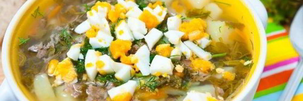 Куриный суп со щавелем