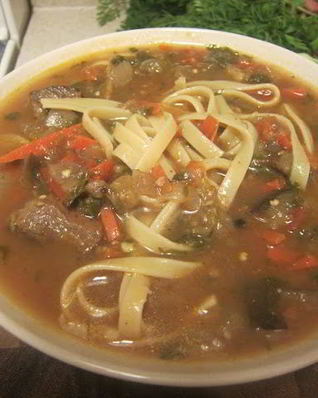 Лагман с баклажанами