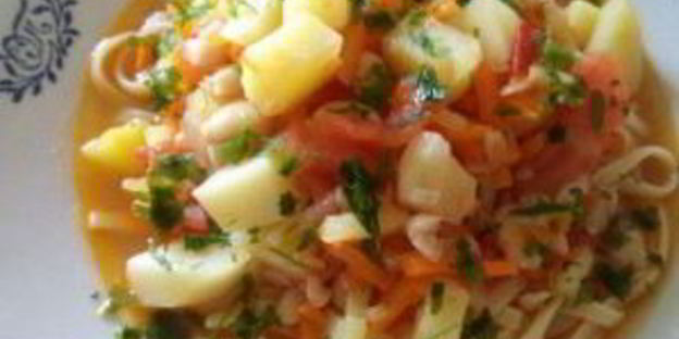 лагман с фасолью