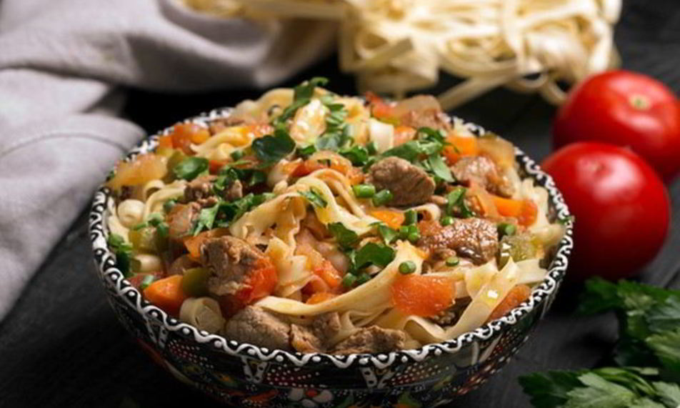 Рецепт лагмана с курицей и овощами