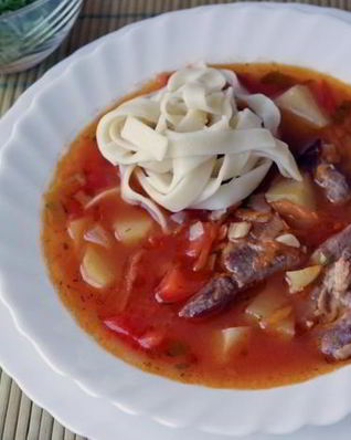 Лагман с овощами