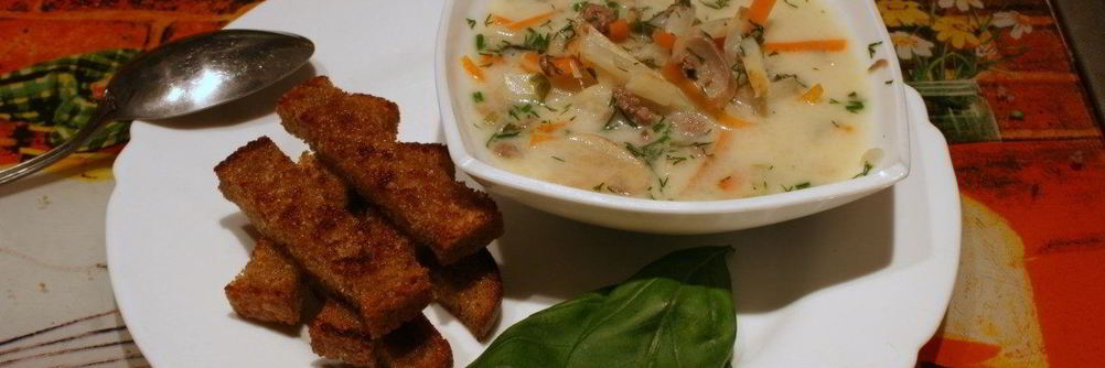 Молочный суп с грибами